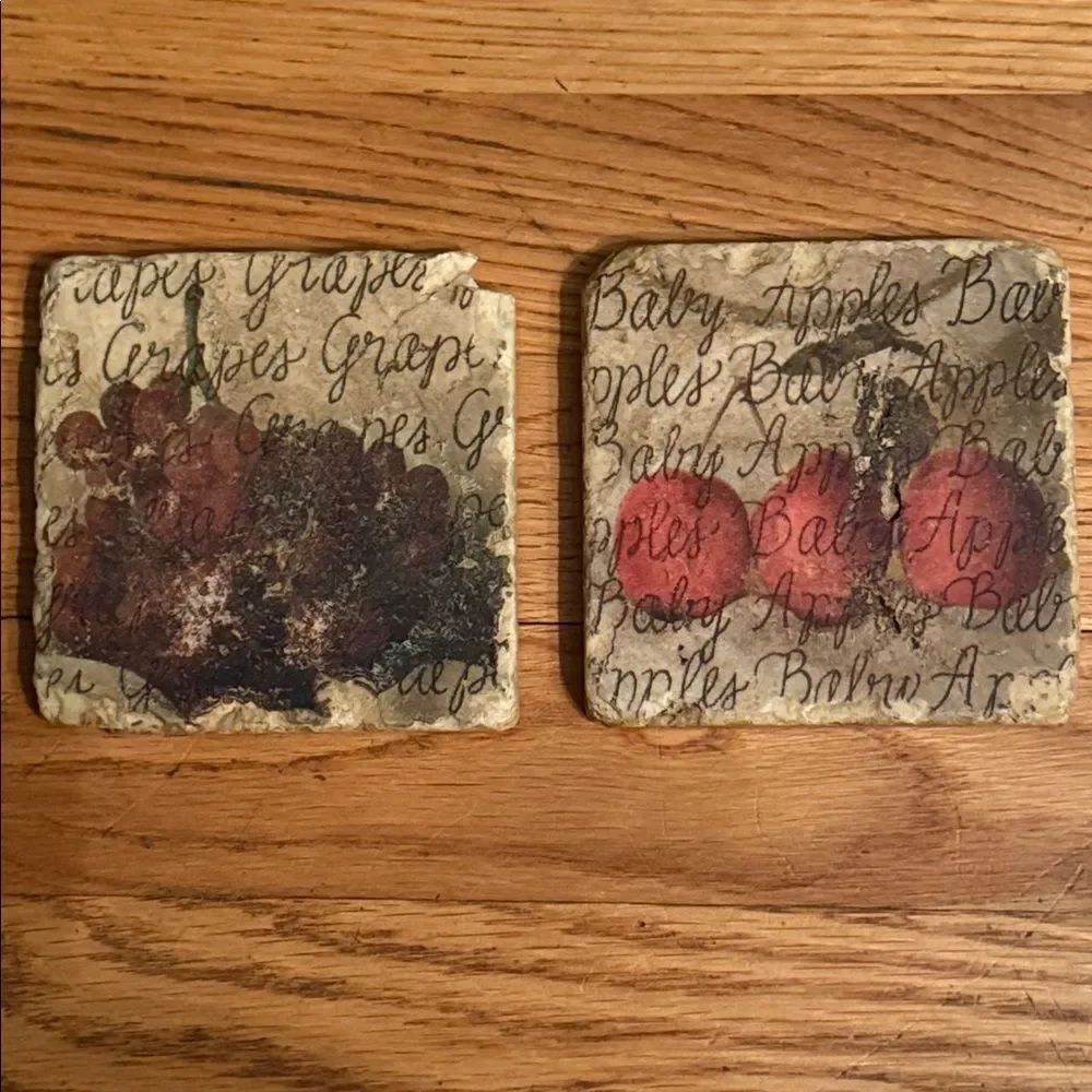 Vintage Fruit Coasters Set of Two!